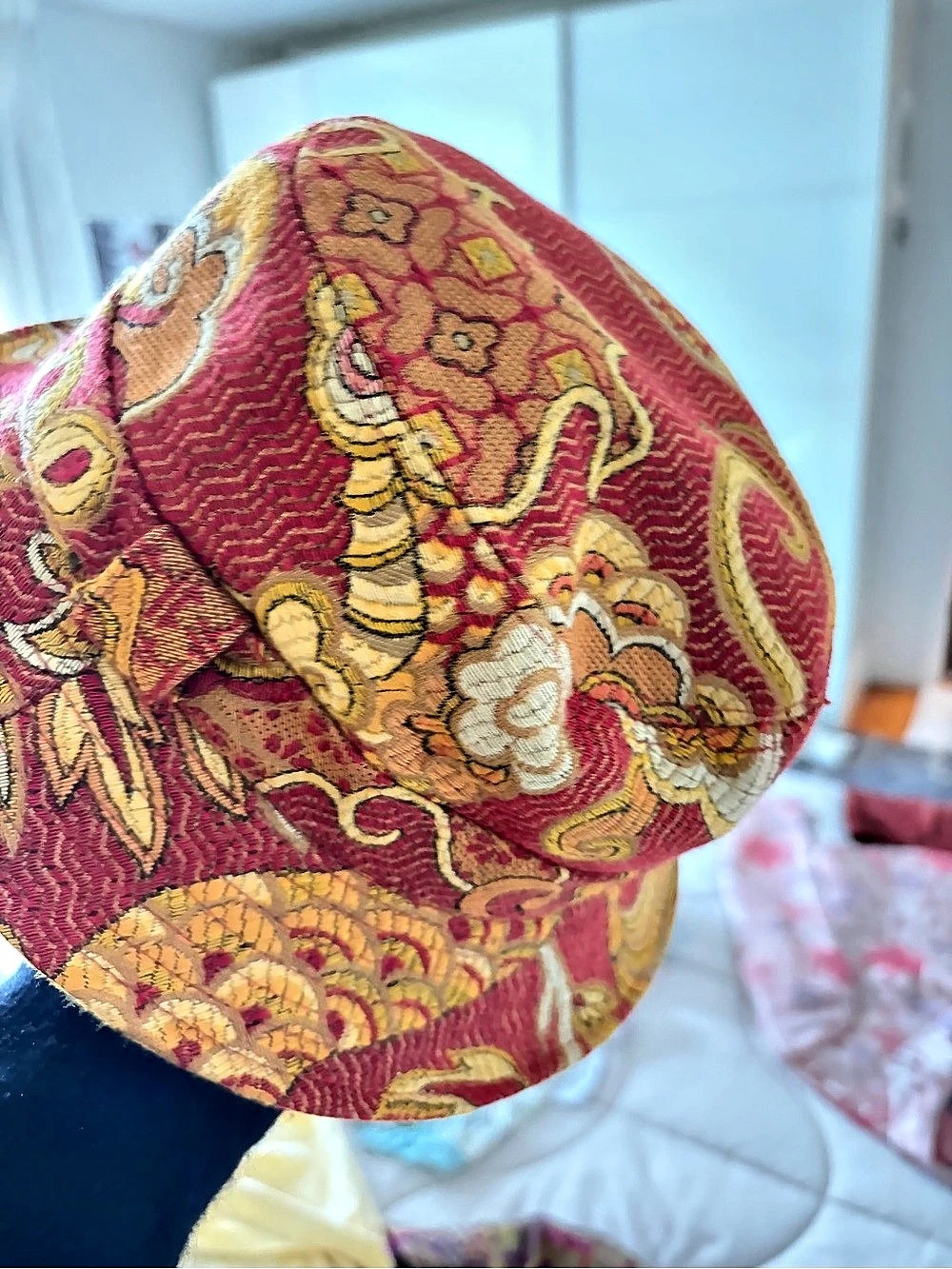 Etro Jacquard Brocade Bucket Hat Paisley Red & Gold Medium - Picture 3 of 6